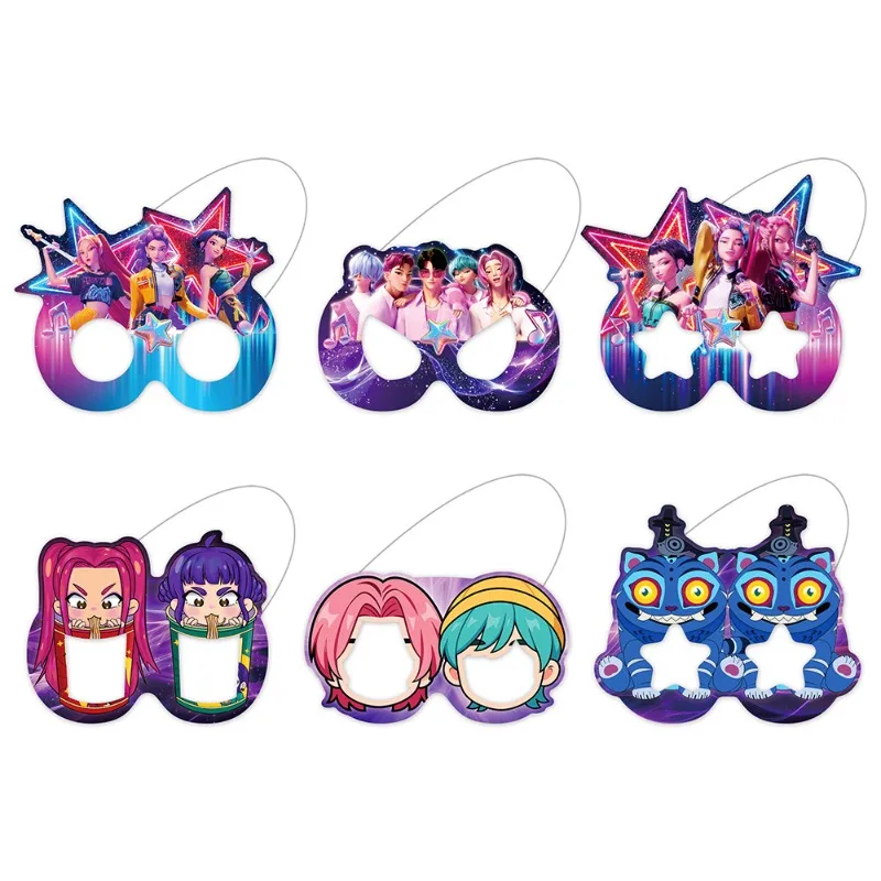 

KPop Demon Hunters Paper Mask Anime Children Cosplay Mask Birthday Dress Up Kindergarten Role Play Masquerade Party Supplies