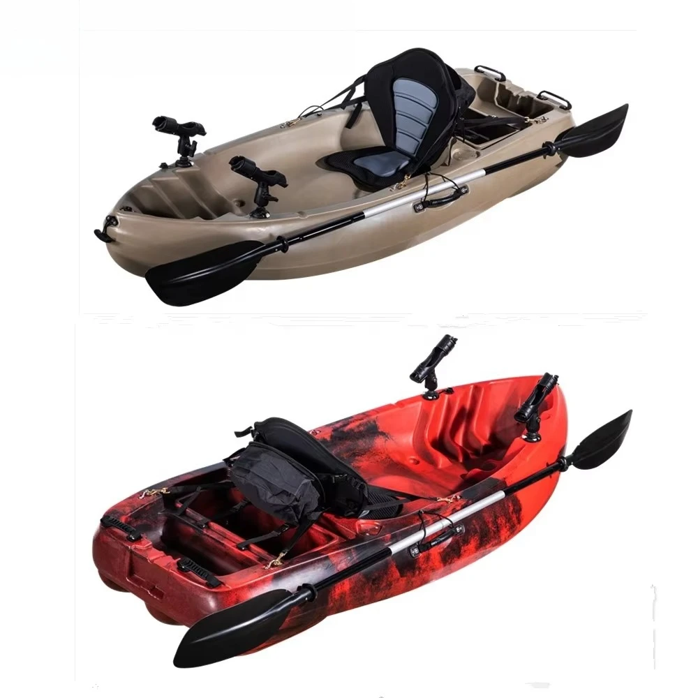 LSF2Meter قوارب الكاياك لصيد الأسماك، قارب صفيد منفرد محمول للبالغين، زورق تجديف يدوي خفيف الوزن لنهر البحيرة والرياضات المائية الخارجية