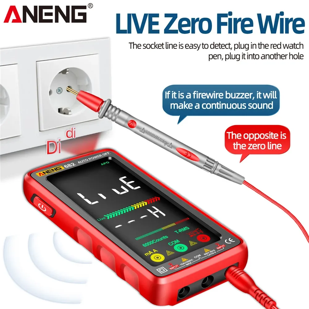 ANENG 682 Multimeter Rechargeable VA Reverse Display Ammeter Voltmeter Buzzer Capacitor Tester Ohm Temperature Measuring Tools image 2