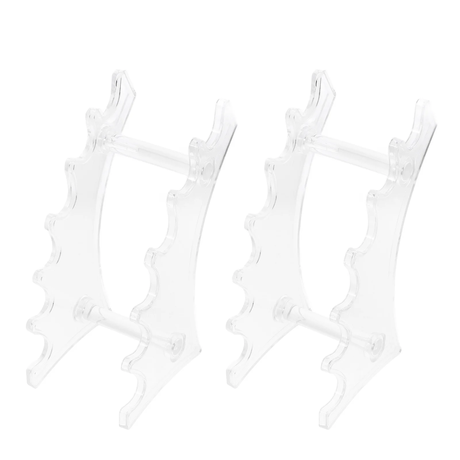 

2Pcs Transparent Plastic Pen Holder Stationery Storage Rack Desk Organizer Semicircular Base Pen Showcase Stand for Pens Pencils