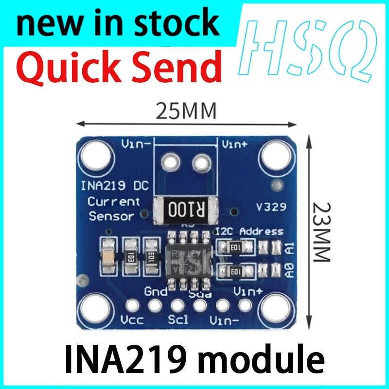 2PCS New INA219 I2C Interface Zero Drift Bidirectional Current/power Monitoring Sensor Module