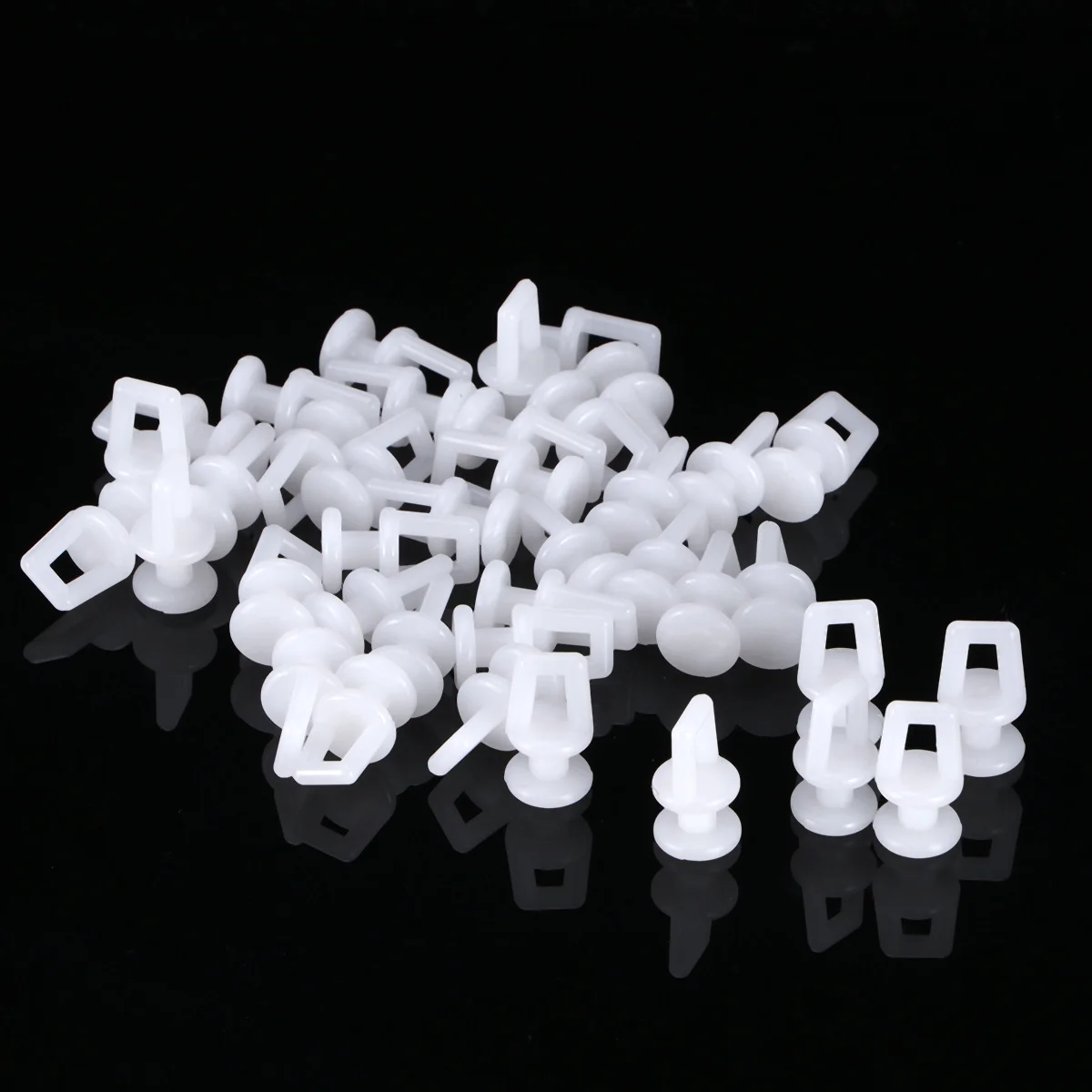 100 قطعة من عجلات الستائر البلاستيكية المتداول السلس لمسارات السكك الحديدية القياسية دعم عالي التحمل سهل التركيب نافذة الباب دش #5