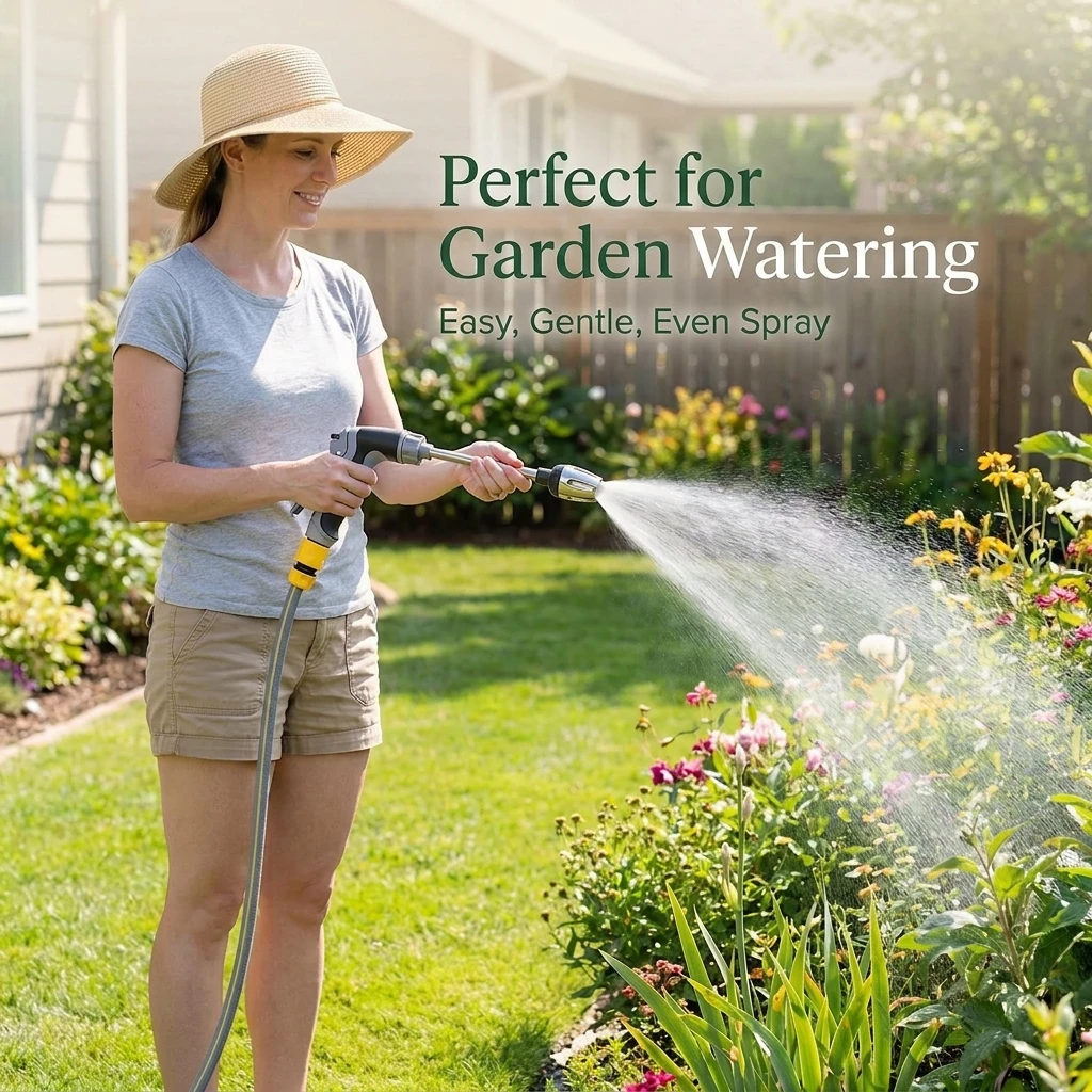 Car Washing Gun Adjustable Long Rod Garden Water Spray Gun for Lawn Irrigation Plant Watering Car Washing Cleaning Tool