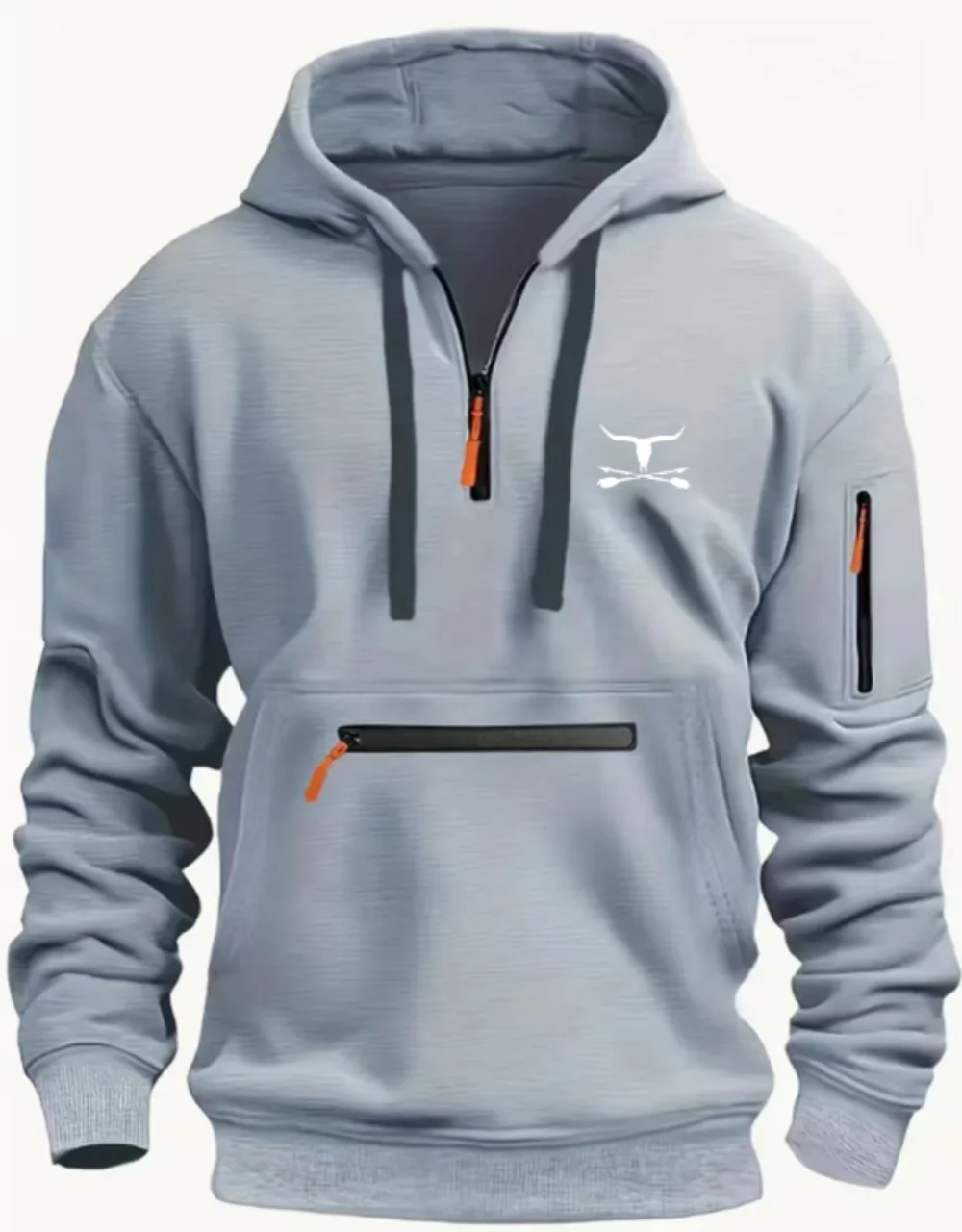 2025 Herbst Winter Herren Jugend Vitalität Wind Mode Kleidung Langarm Hoodie Hoodie einfarbig Top kreative Kuhkopf Muster