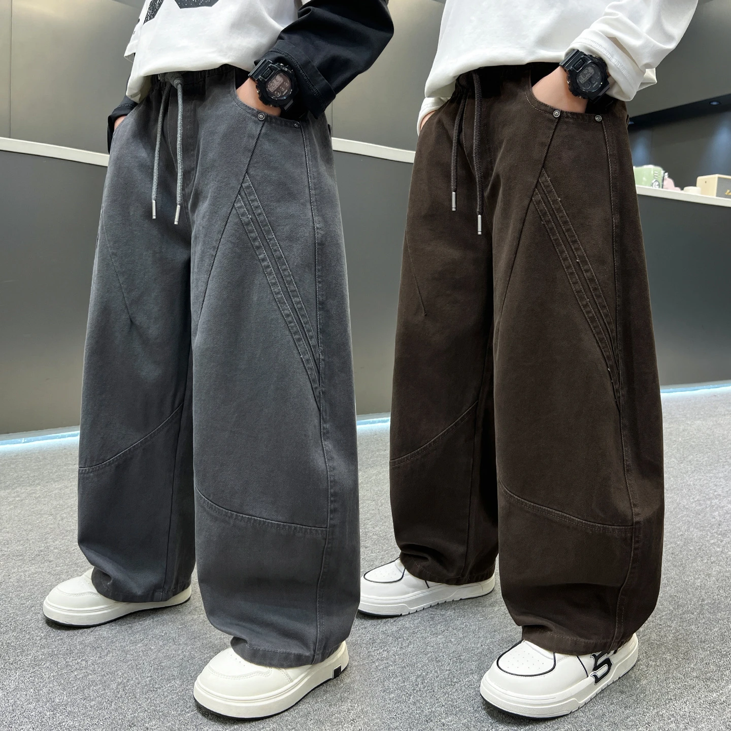 Casual Loose Work Pants for Boys Spring Autumn New Style Hot Sale Of The Season Children's Long Trousers Trendy Loose Fit Middle