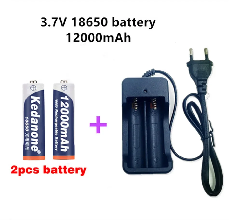 18650 battery 3.7V 12000mAh rechargeable Li-ion battery for Led flashlight Torch batery lithium battery charger Free Shipping