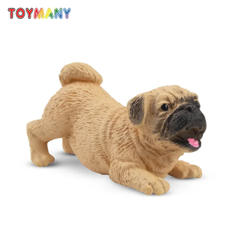 Simulation Dog Pet Animal Model Toy Mini Playful Pug Puppy Figures Dolls Action Figurines Toys for Children Set Gift