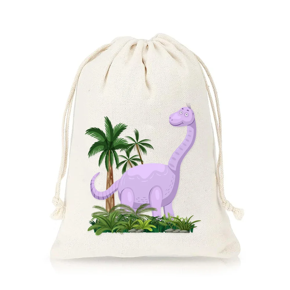 20pcs/lot 20*30cm 7.8*11.7inches Dinosaur Drawstrings Cotton Bag String Pouches Children's Gift Candy And Snacks Packaging Bags