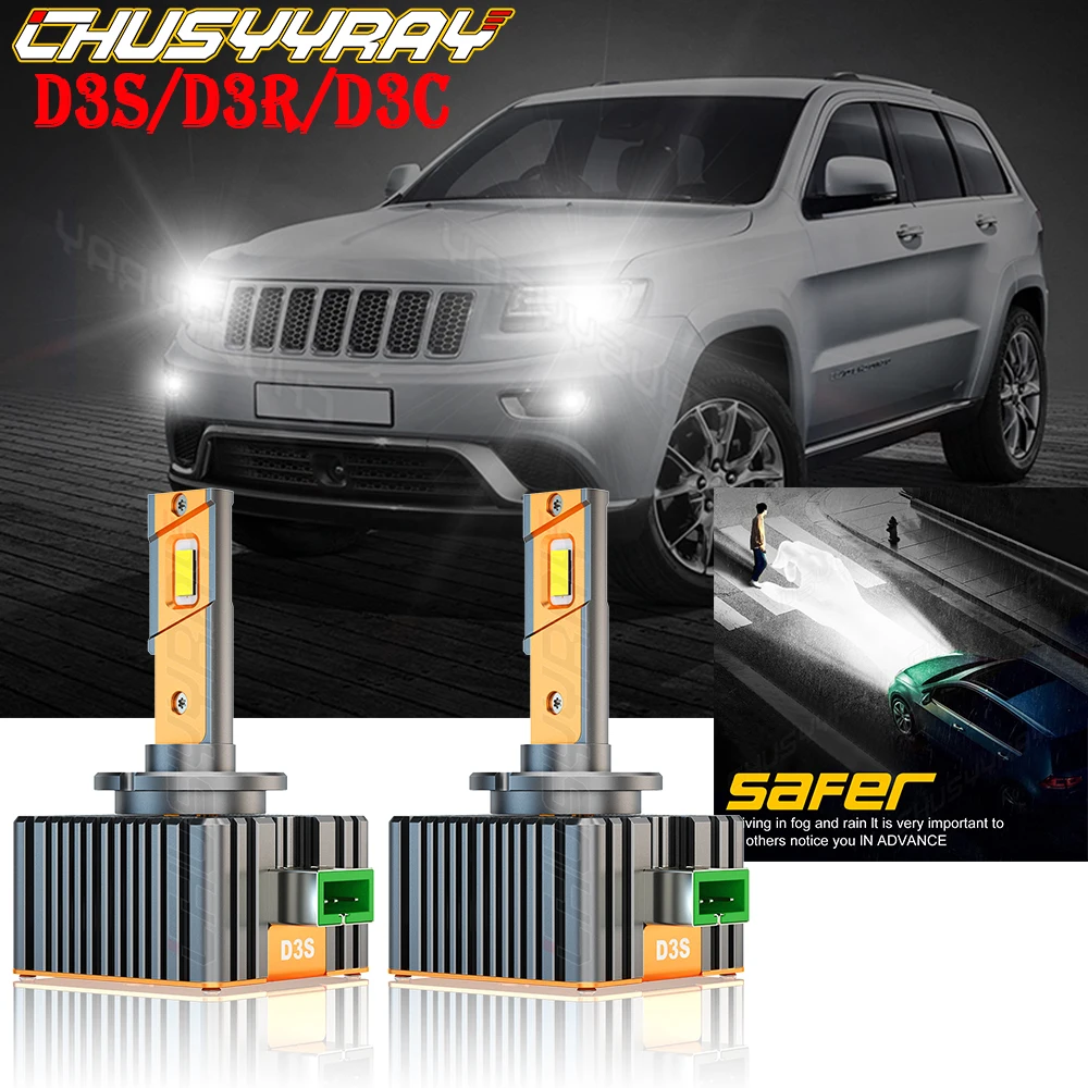 CHUSYYRAY Compatible For Jeep Grand Cherokee 2014-2017-2X D3S Front HID Xenon Headlight Bulb High Low Beam Car accsesories