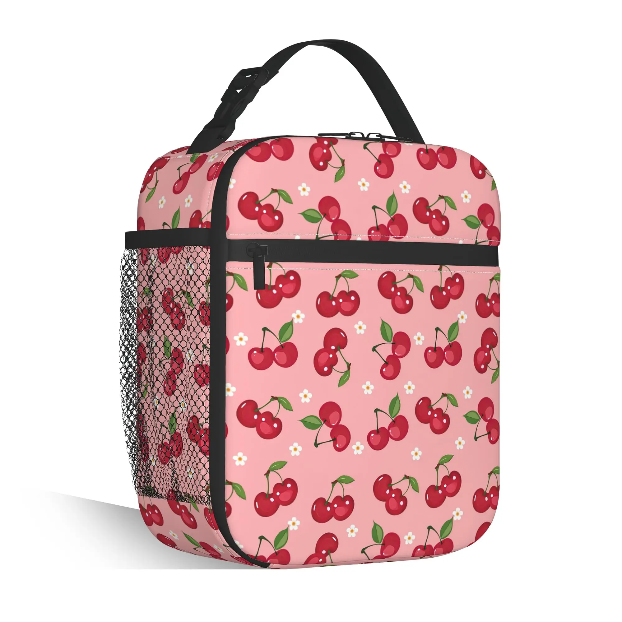 Science Chemistry Lunch Bag Biology Physics Pattern Insulated Lunch Box Reusable School Lunch Tote with Zipper and Side Pocket