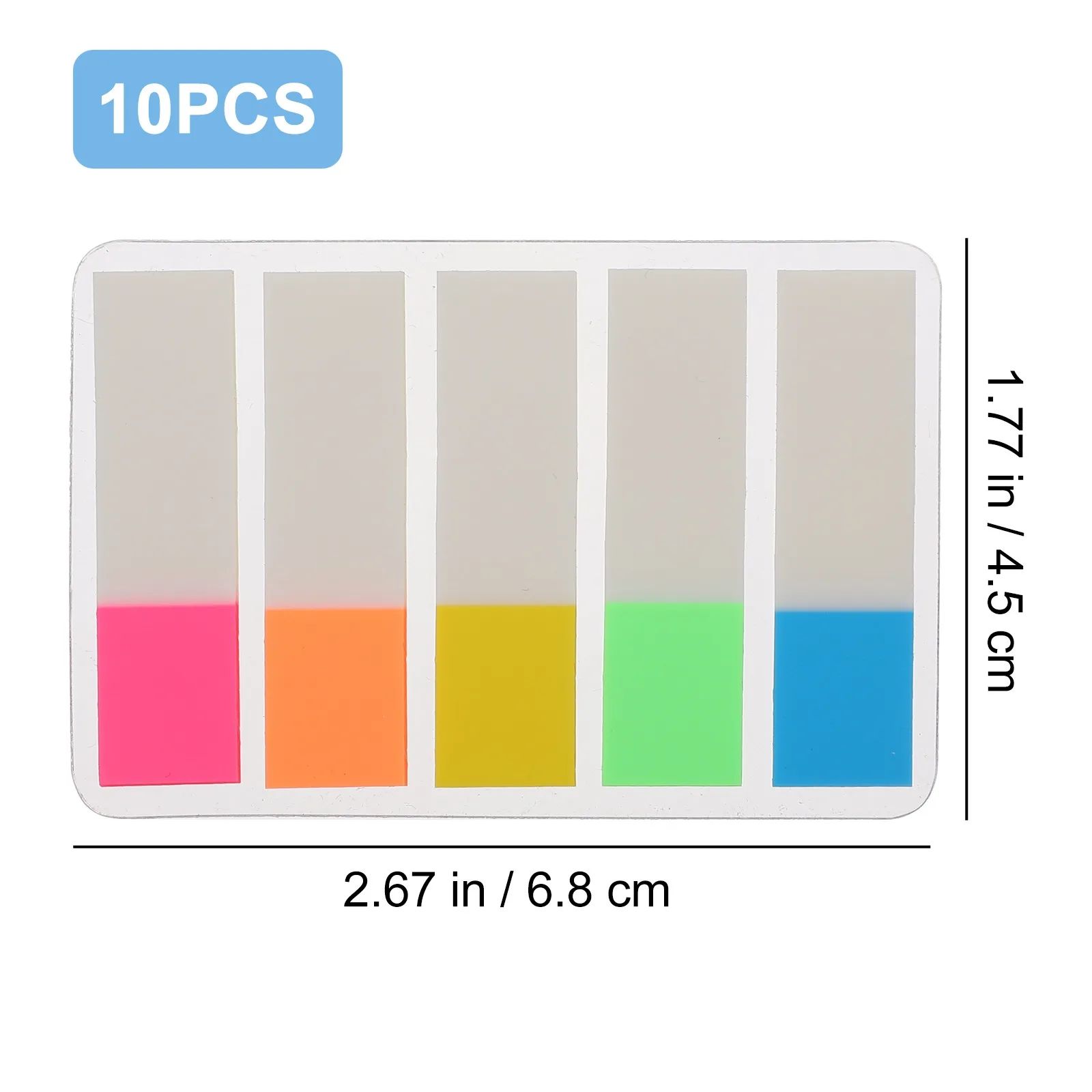 10Sets Fluorescent Adhesive Notes Memo Pads Easy Tear Index Stickers for Books Reports Office Organization Adhesive Notes
