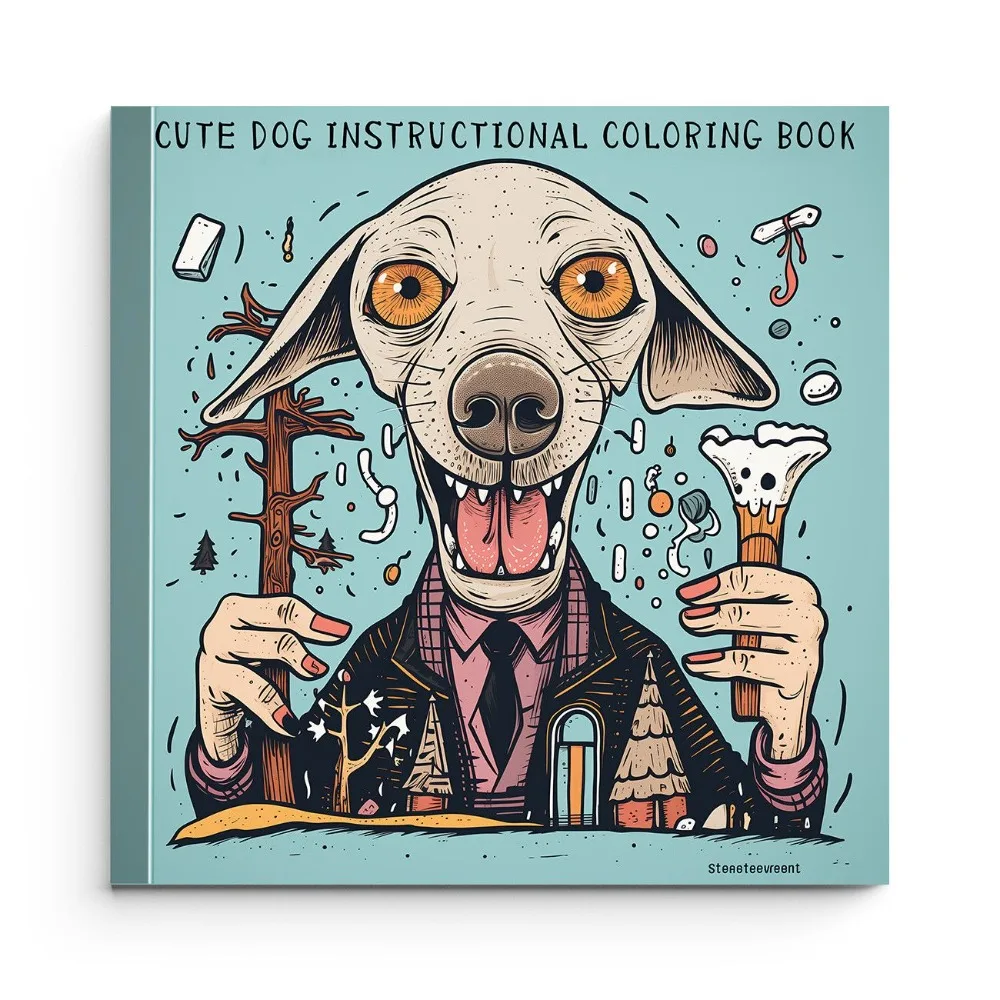 Cute Animal Dog Coloring Book Adult Stress Relief Creative DIY Hand Drawn Graffiti Color Filling Painting Sketch Book