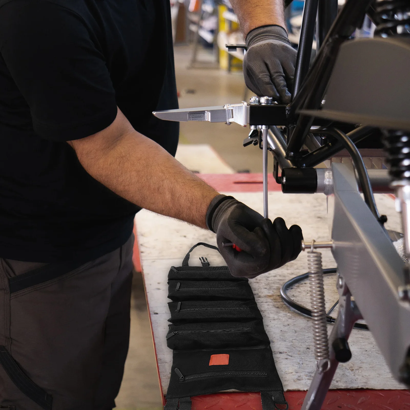 

Tool Kit Bag Green Canvas Seat Pocket for Accessories Hanging Bag Storage Pouch Organization Fixing Tool Car Storage