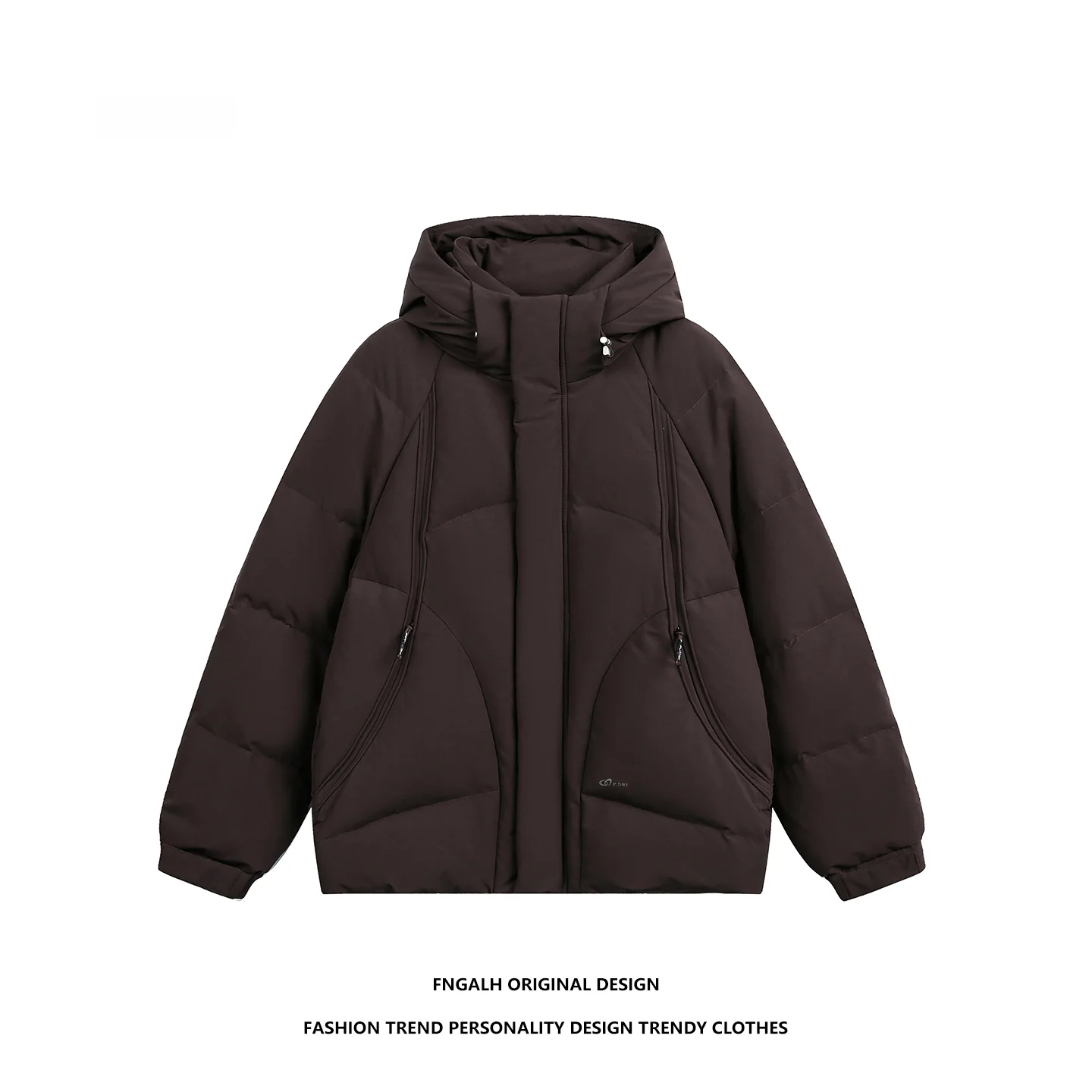 

Women's Winter Puffer Jacket Hooded Duck down Loose Casual Couple Style Warm Top Coat Polyester Fiber Non-Removable Hood