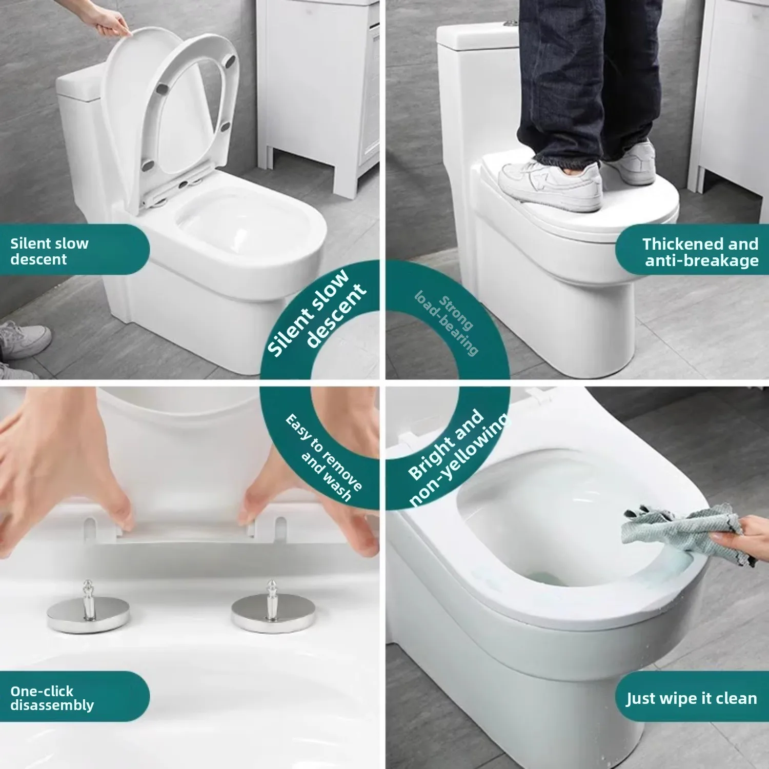 Hydraulischer, langsam geschlossener Toilettensitz, Zubehör, kompatibel mit ROCA Universal-Kissenbezug-Verbindungsteilen