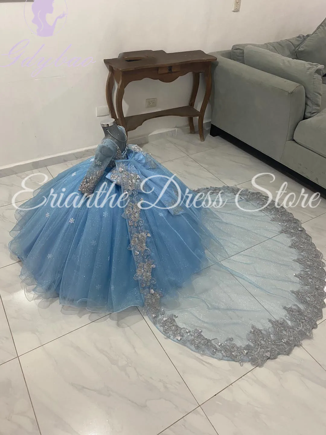 Elegant Flower Girl Dress For Wedding Full Sleeve Tulle Lace Applique With Bow Child First Eucharistic Birthday Party Gown