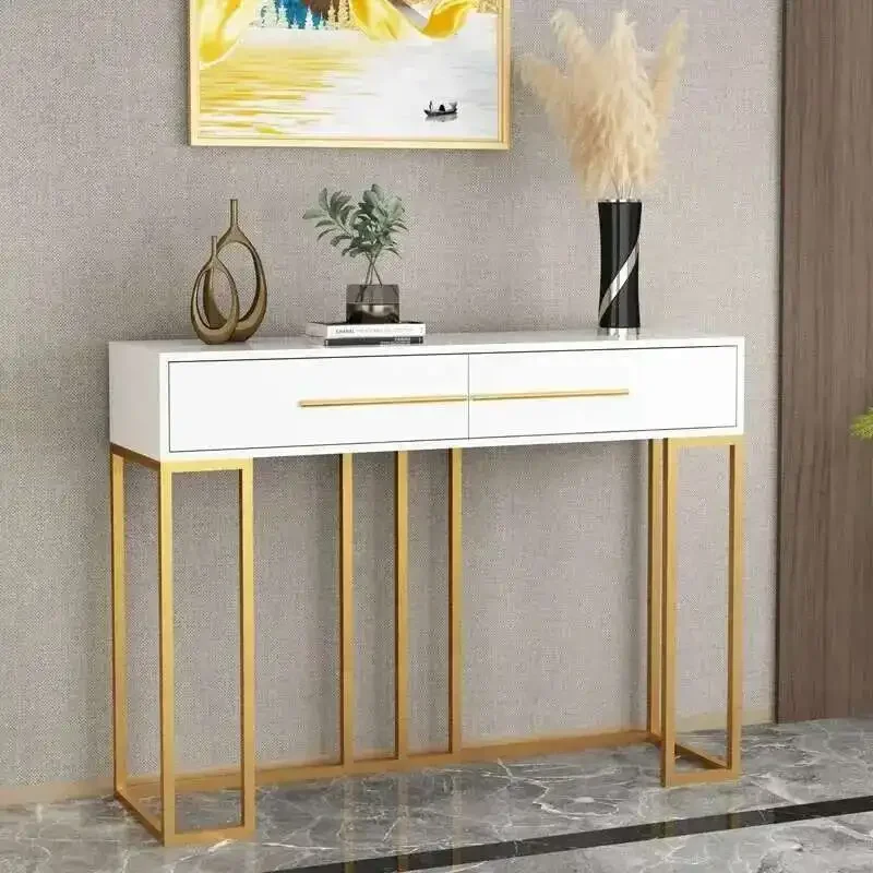 American Designer Console Tables Leisure Home Iron Console Table for Hallway Modern Living Room Furniture Living Room Cabinets