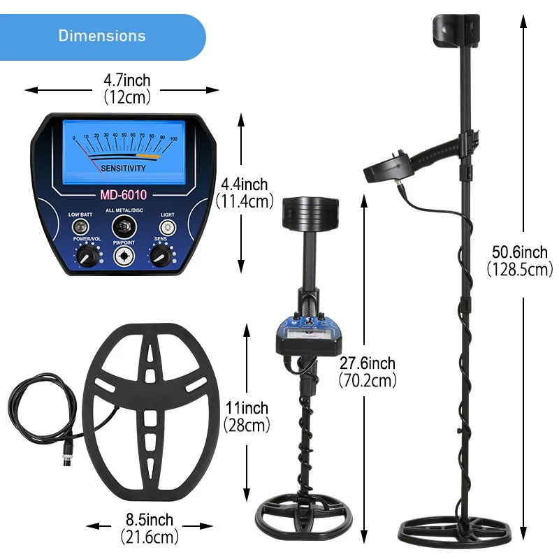 MD6010 High Sensitivity Underground Gold Detector Anti-interference Handheld Metal Detector Outdoor Waterproof Treasure Hunter