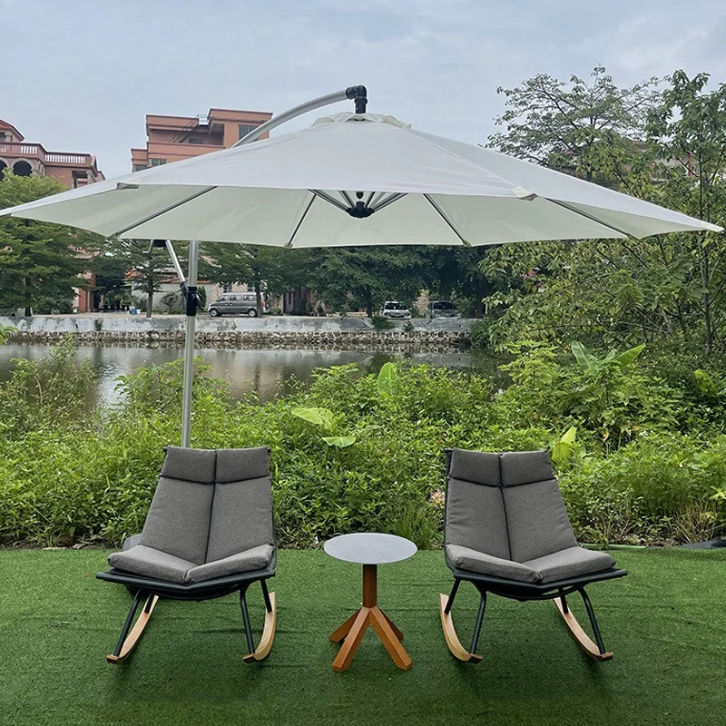 

Outdoor courtyard garden Leisure rattan outdoor garden B & B villa rattan art single rocking chair coffee table combination