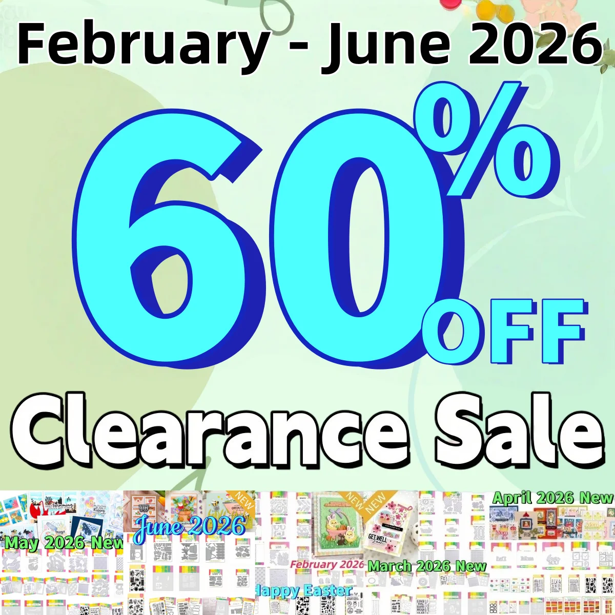 2026 Collection from February To June Clearance Sale Metal Cutting Dies Clear Stamps Stencil for DIY Making Card Scrapbook Paper