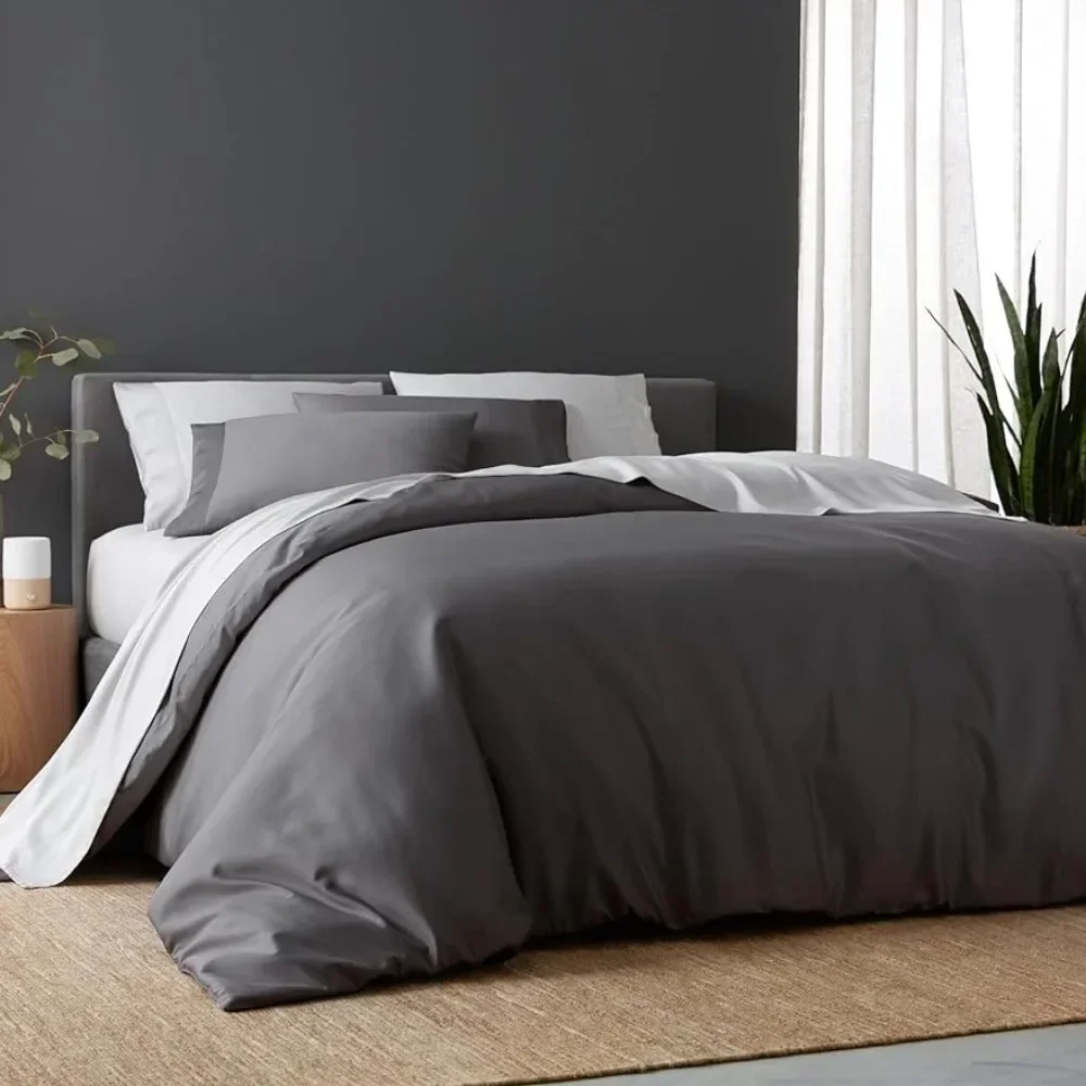 

100% organic bamboo duvet cover set, 1 duvet cover and 2 pillowcases for buttery softness