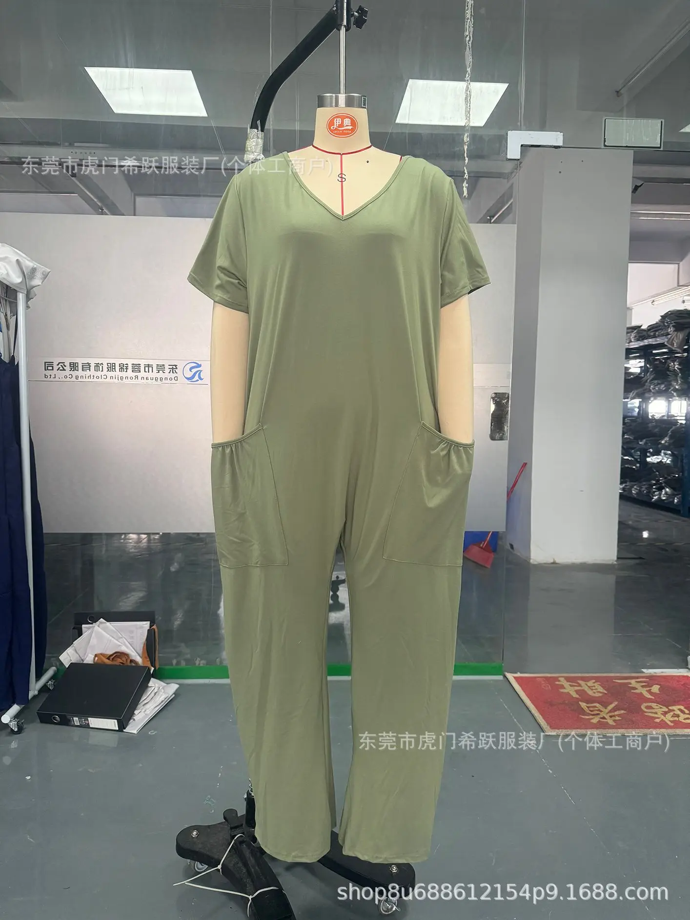 Moda damska Casual kombinezon z krótkim rękawem sweter z kieszeniami luźne kombinezony dla kobiet Casual kobiety kombinezon damski