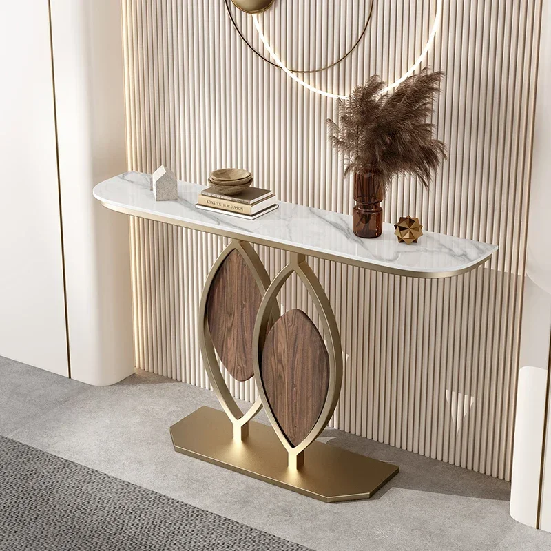 Italian Rock Slab Entrance Table Home Light Luxury Showcase Display Entrance Table Living Room Estanteria Corner Furniture