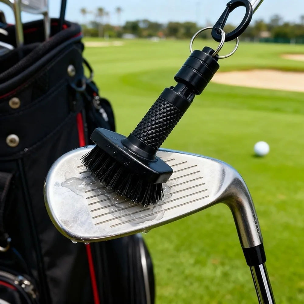 Multifunctional Golf Club Cleaning Brush Heavy Duty Nylon Bristles Portable Mini Golf Club Brush Dry Cleaning Efficient