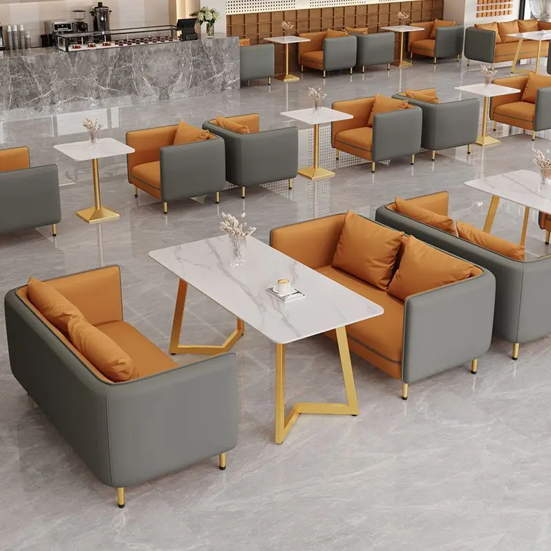 Modern Coffee Milk Tea Shop Leisure Lounge Area Tables And Chairs Reception Commercial Restaurant Teahouse Booth Negotiation Sof