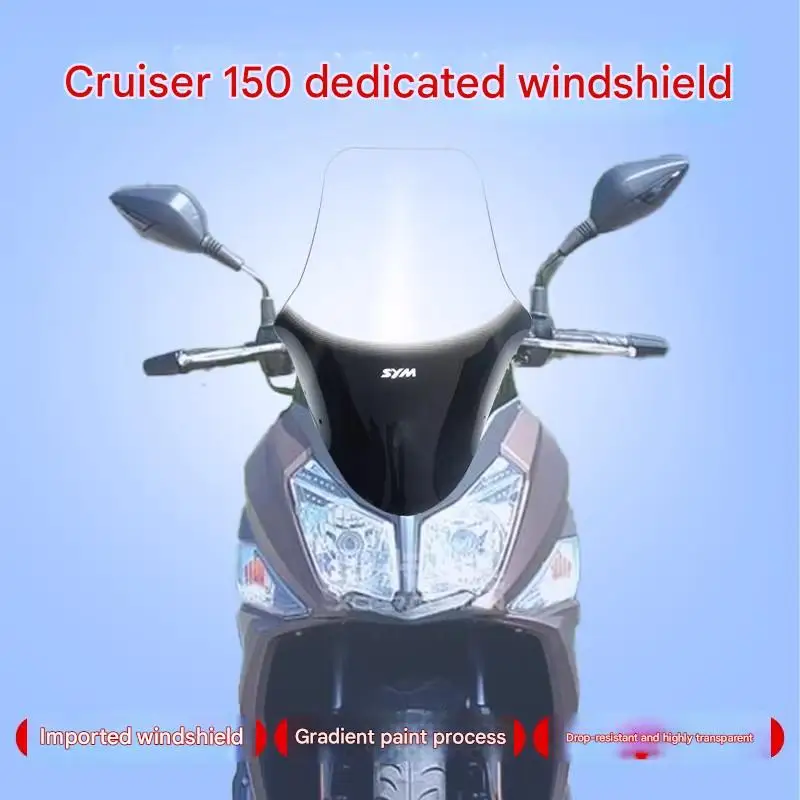 FOR Custom Heightened Front Windshield Panel for SYM Cruisym 150 Stylish Original Match Easy Assembly Vehicle Accessory