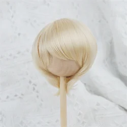 Black Short Hair Wig for 60cm Doll Accessories 1/3 BJD Doll Wig High Temperature Silk Head Circumference 21-23cm