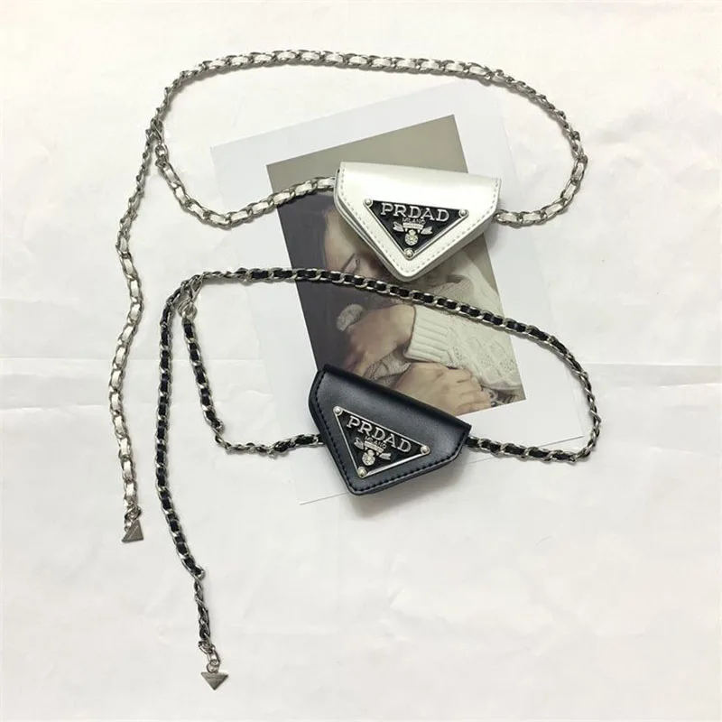 

2026 classic waist chain bag for ladies with chain belt packaging decoration for skirt jeans, suit, mini leather small waist bag