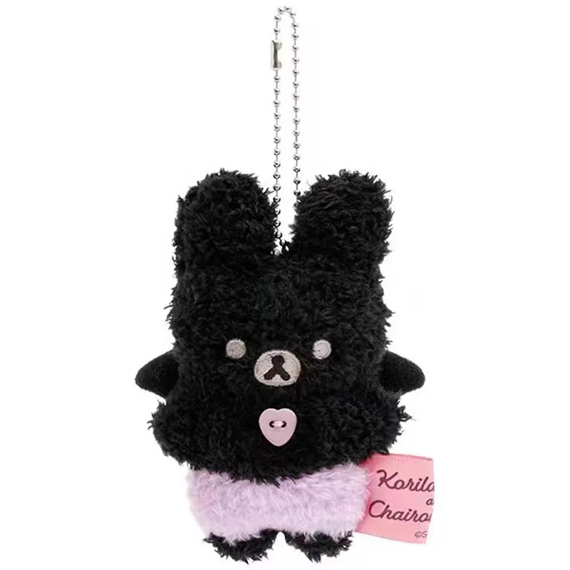 Rilakkuma Cute Angel Devil Plush Keychain Cotton Teddy Bear Bag Pendant Kawaii Relax kuma Stuffed Accessories For BIrthday Gift