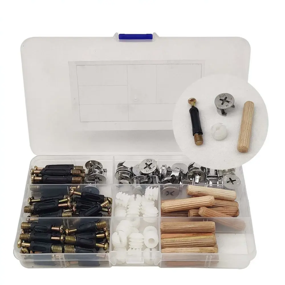 Fastening Hardware Set Cam Lock Nut Bolt For Furniture Cabinet Drawer Desk Bed Wood Board Assembly Connector