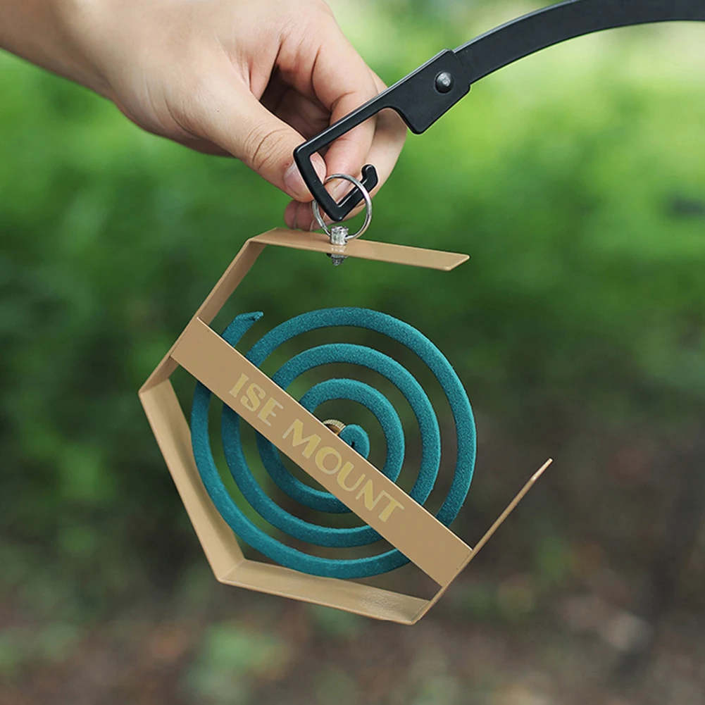 

Hanging Mosquito Coil Holder Iron Hexagonal Incense Coil Burner Multifunctional Mosquito Coil Box for Indoor Outdoor Camping