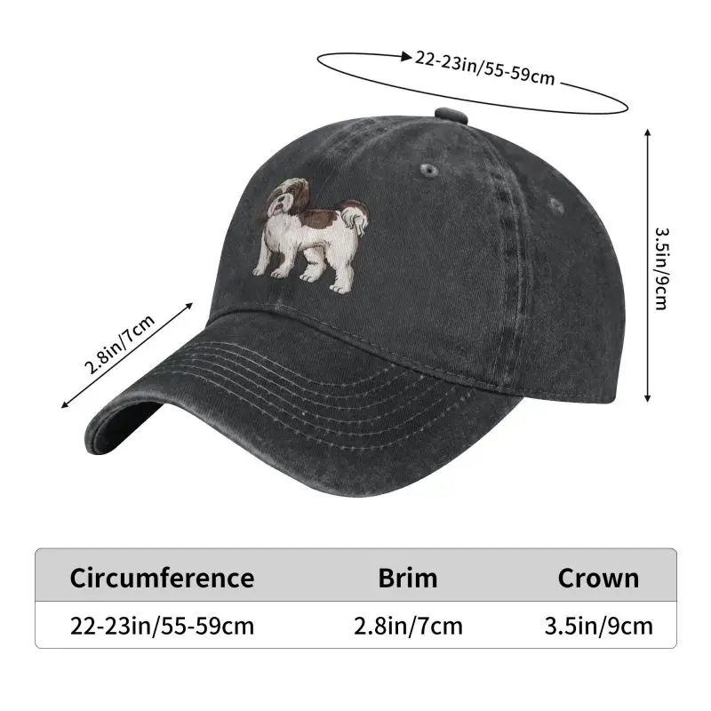 Classic Unisex Cotton Shih Tzu Dog Baseball Cap Adult Adjustable Dad Hat Women Men Sun Protection