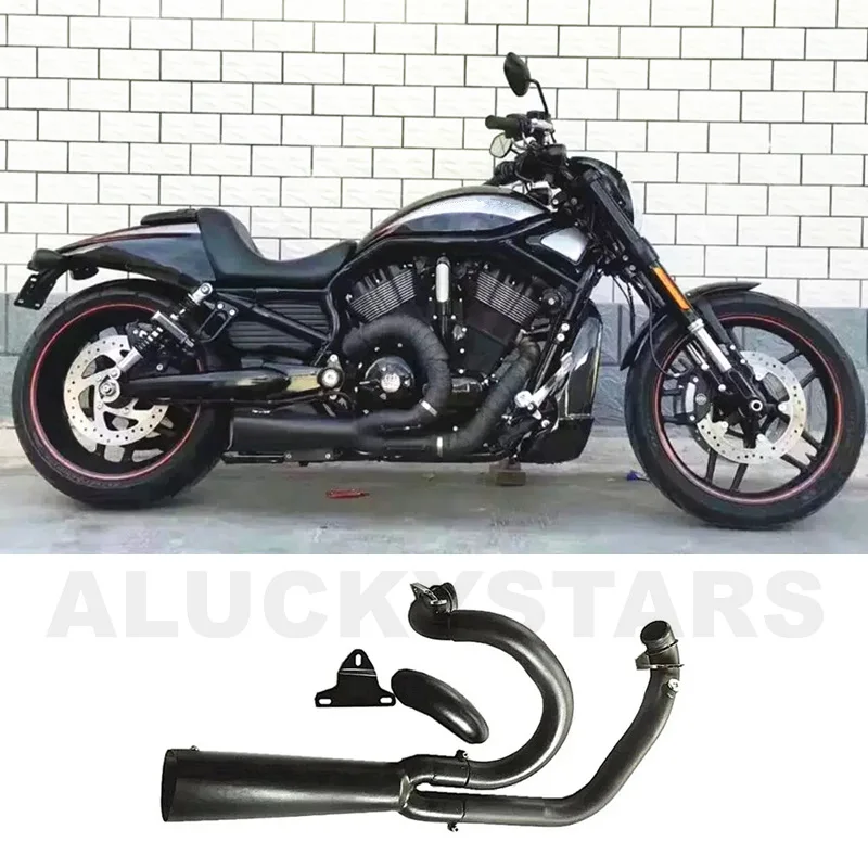 할리 나이트로드 V로드 머슬 02-21용 오토바이 V&H 블랙 배기 시스템 머플러 배기 파이프
