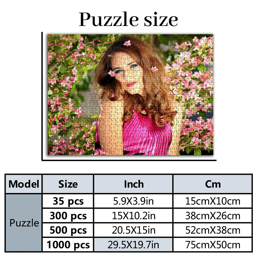 35/300/500pcs  girl Custom Photo Custom DIY Personalised Photo Puzzles Customizable Photo For Kids Toy Educational toys