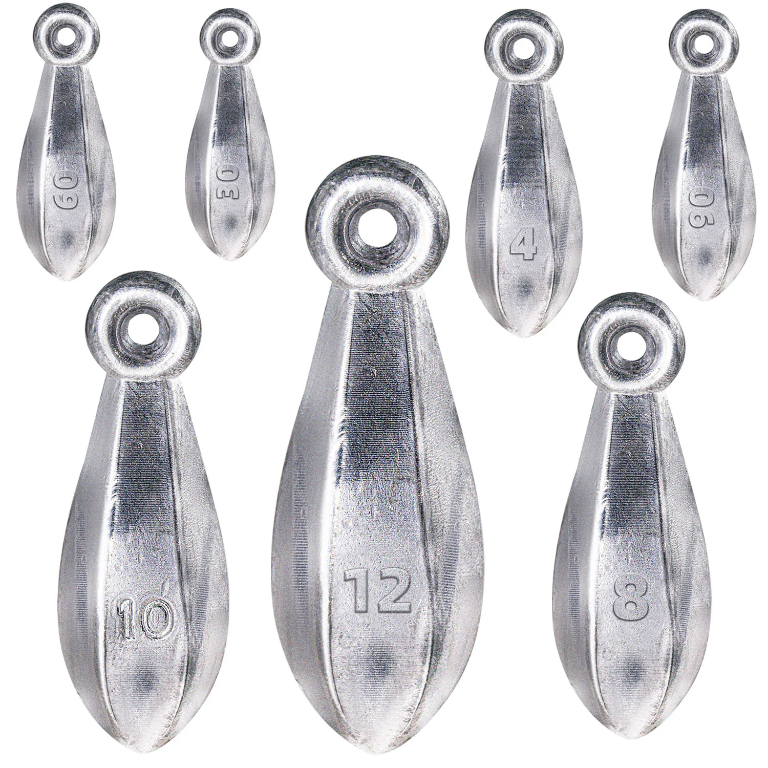Sougayilang 5-teiliges Angelblei-Set, 30 g, 60 g, 90 g, korrosionsbeständiges Bleigewicht mit mehreren Spezifikationen, Angelwerkzeuge, Angelausrüstung