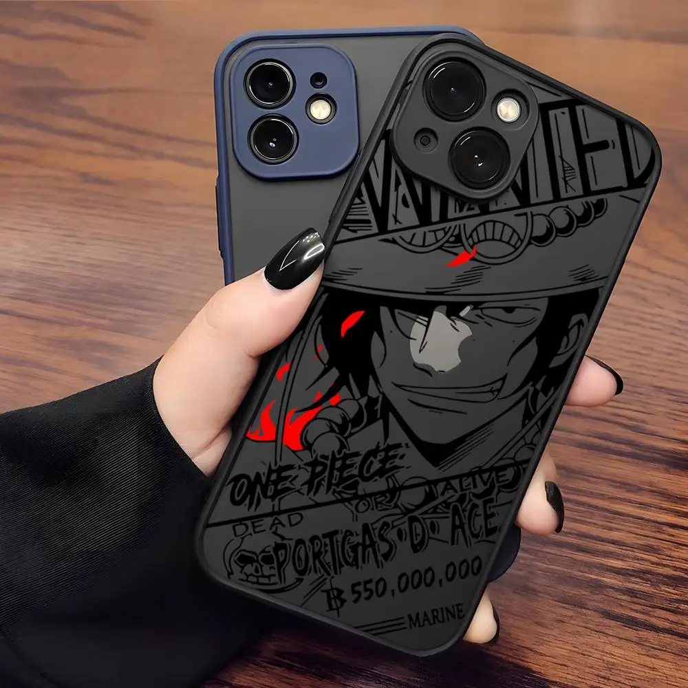 Luffy Ace Zoro Pirates Phone Case Matte Transparent For 15 iPhone 12 11 13 Pro Max X XR XS 8 SE Mini Plus Luxury Back Cover