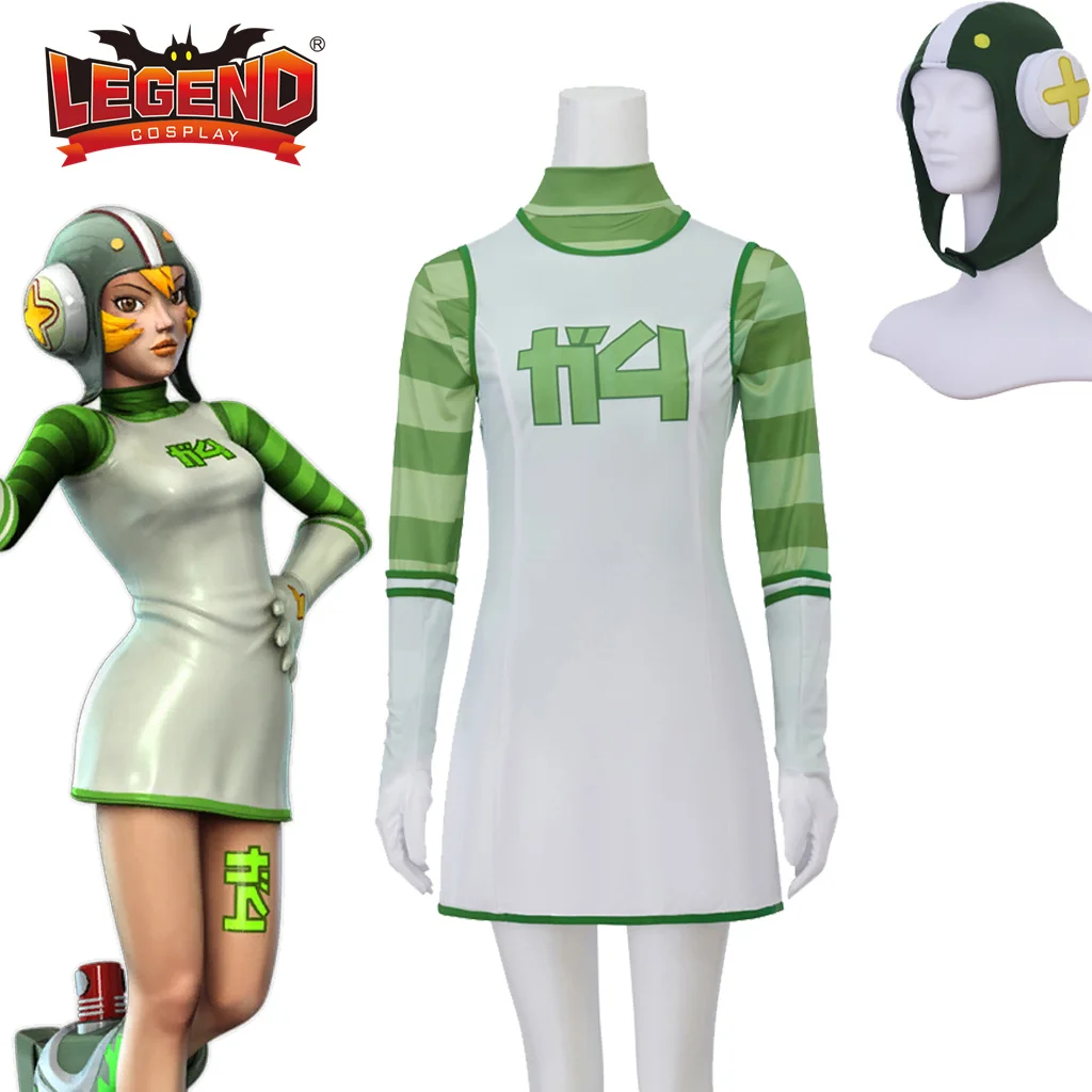

Game Jet Set Radio Gum Cosplay Costume Green T-shirt Dress Mask Hat Gloves Sports Wear Suit Uniform Halloween Party Outfit