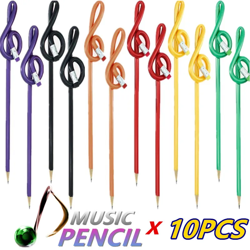 

Cheap 10pcs Funny Music Pencil Free Shipping Color Plastic Graphite Pencil 2023 School Supplies Prize Graduation Souvenir Gift