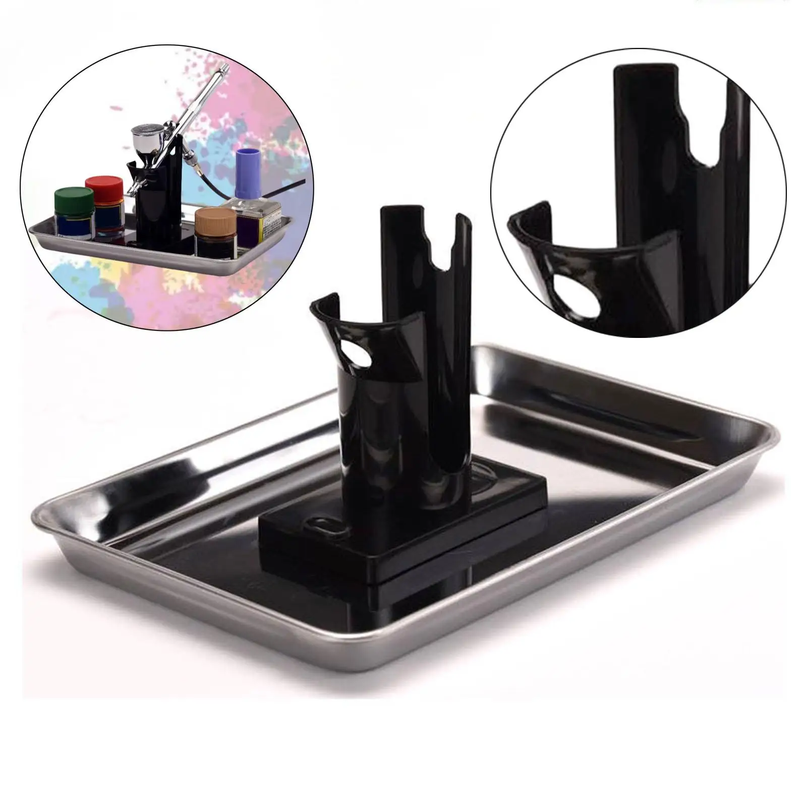 

Airbrush Holder Durable Metal Stand Portable Organizer Painting Tool Station for Desktop Workspace