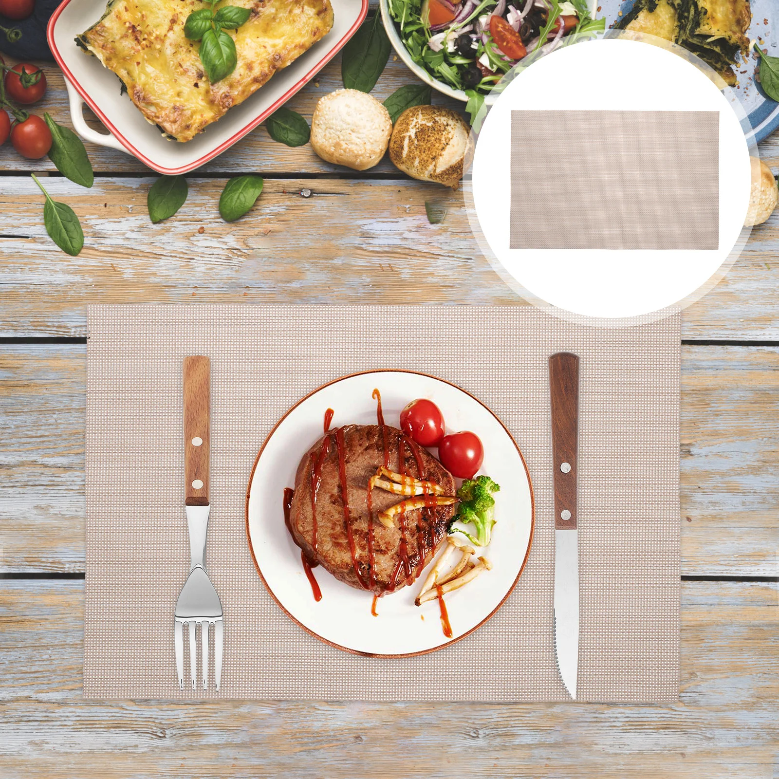 

4Pcs PVC Heat Insulation Mat 30x45cm Simple Design Dish Bowl Coaster Set for Table Protection Heat-Resistant Kitchen Mat