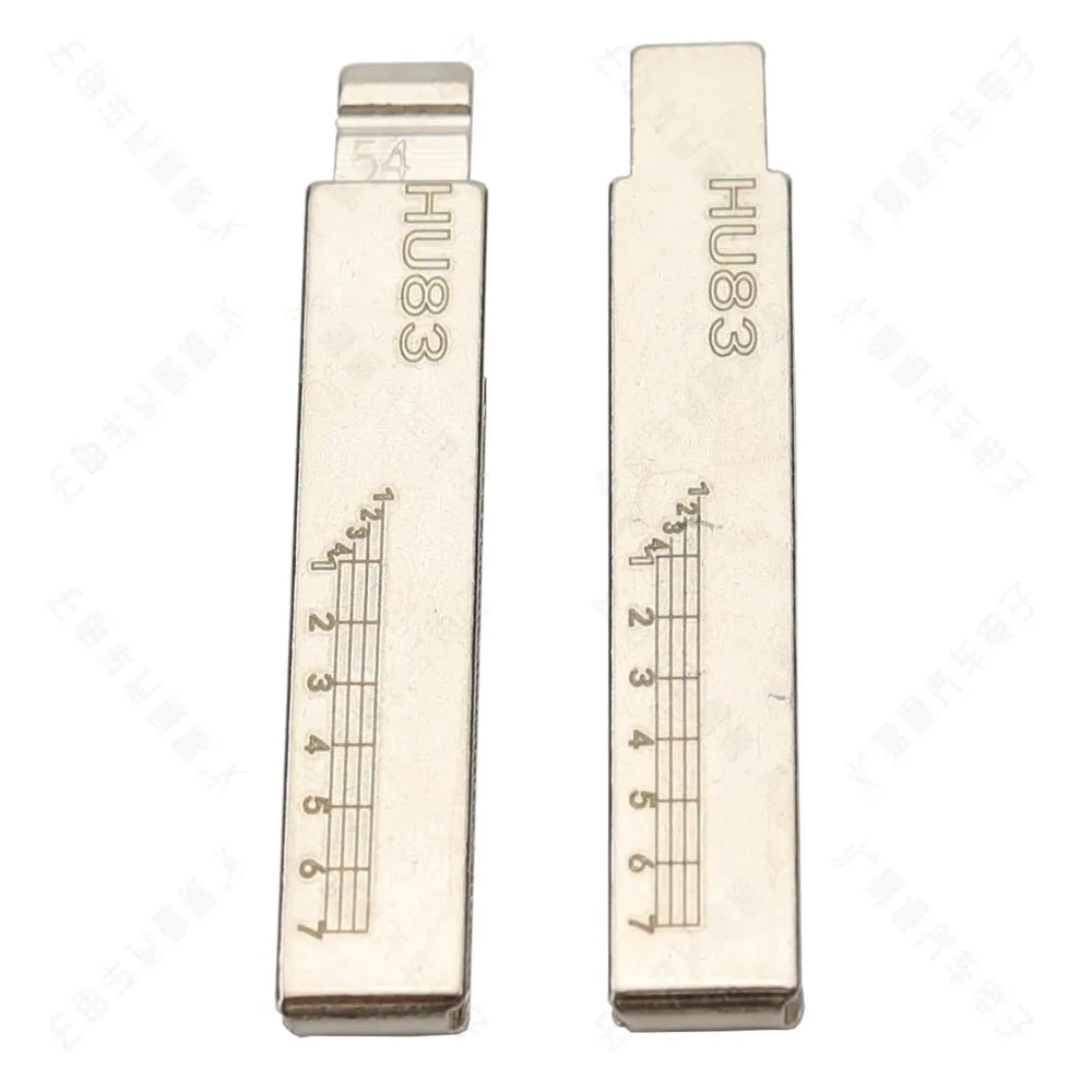 Lâmina de chave de carro em branco gravada, 5 peças para hu83 peugoet 307 508 citroen escala dentes de corte vvdi uso chave