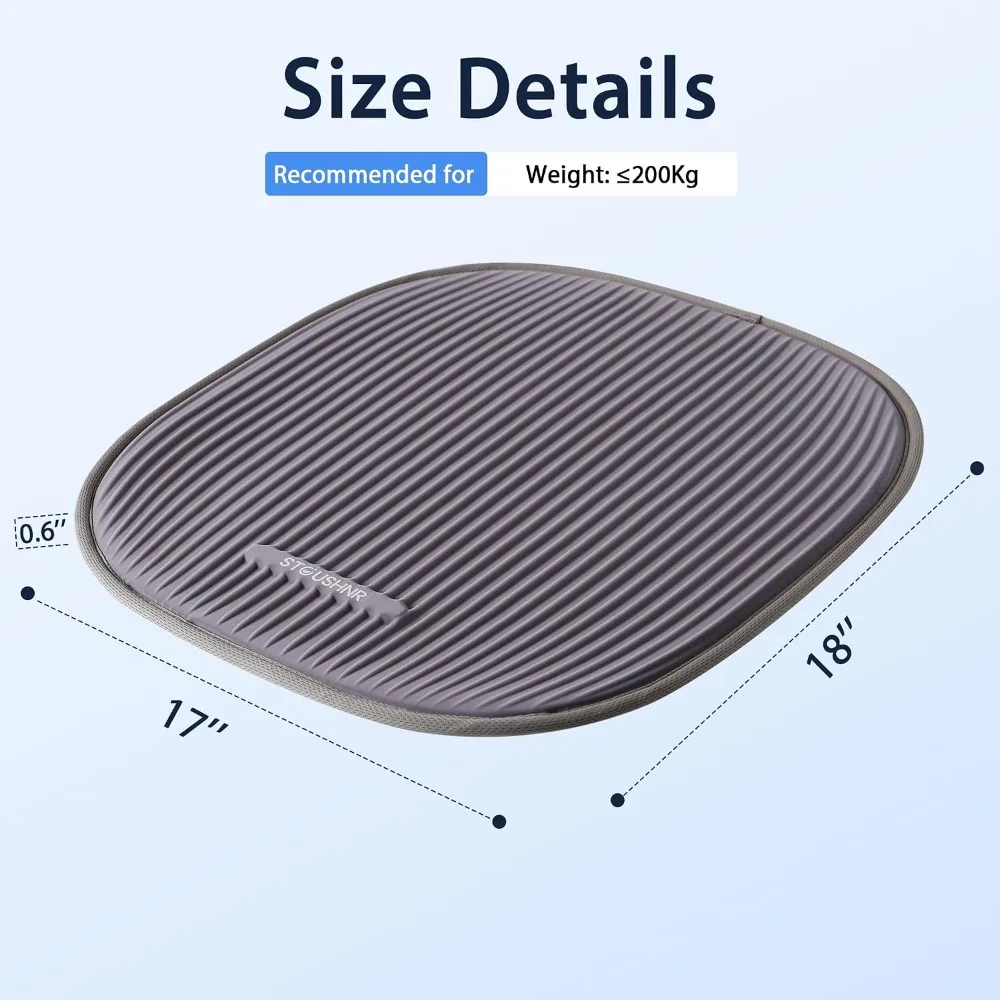 Cooling Gel Seat Cushion Slim 0.6 Inch Office Chair Pad for Home and Car