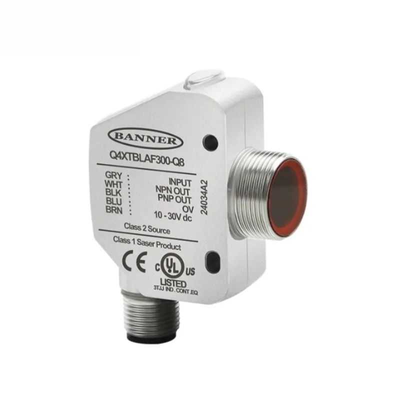 BANNER Q4XTBLAF300-Q-8 Distance Measuring Displacement Sensor With High Switching Accuracy Of 1MM Side Hole Machine Probe