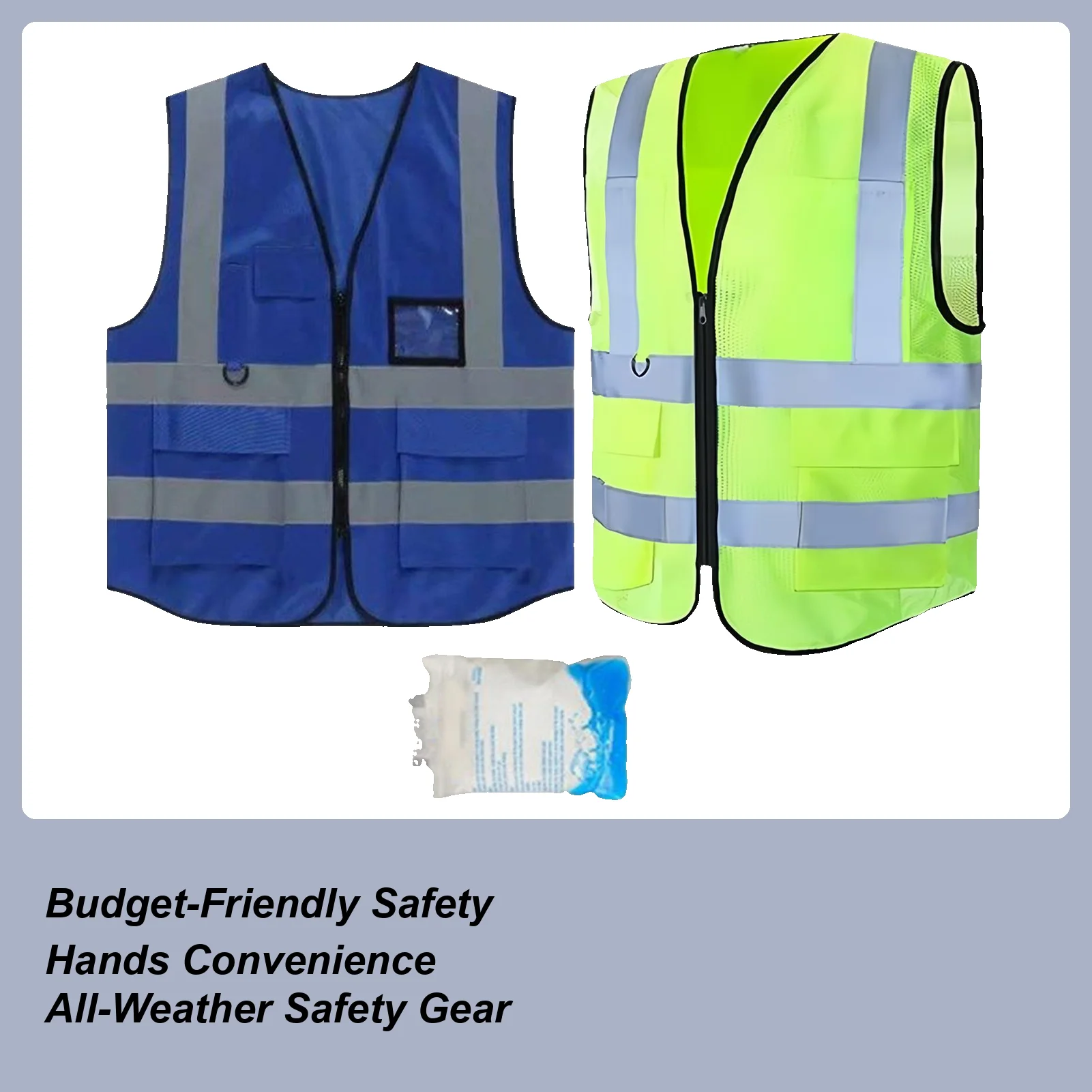 

Safety Vest For Men 2 Pieces Reflective Security Vest With 10-Pocket Security Apparel For Hunting Running Electrician Outdoor
