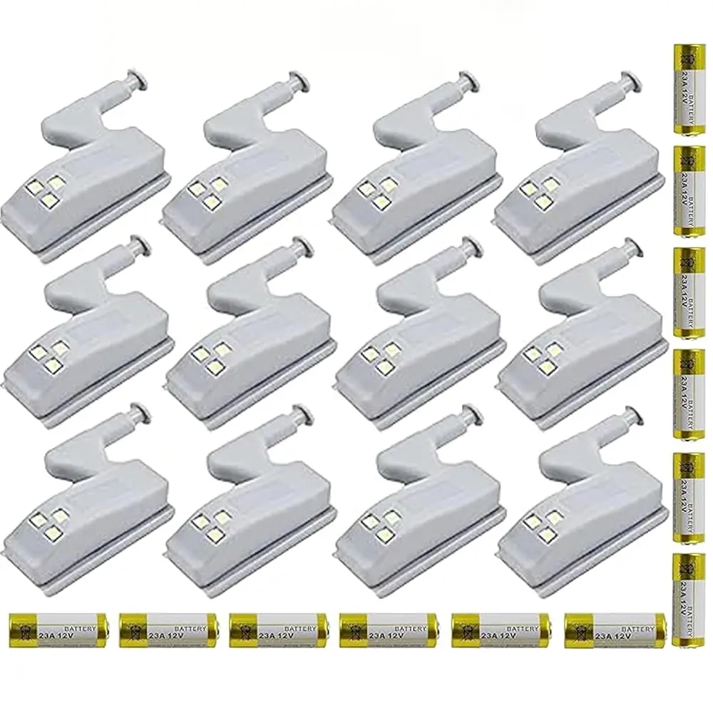 

12 Pa Hinge Led Sensor Light -Smart Touch Induction Cabinet Light For Kitchen Cabinet Cupboard Closet Night Lights, Living