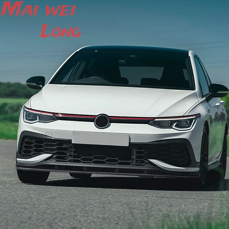 For VolksWagen Golf MK8 Golf 8 GTI GTD GTE R-Line 2020 2021 2022 2023 Maxton Style Front Bumper Lip Spoiler Splitter Chin Trims